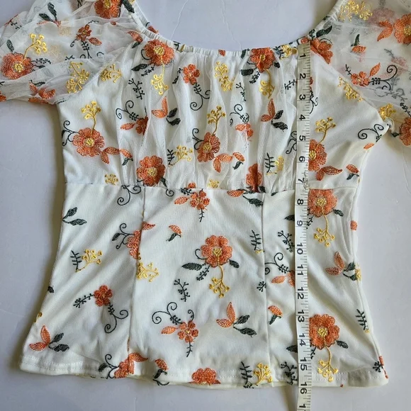 Ember Floral Embroidered Sheer Blouse - Picture 5 of 9